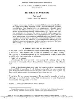 The Fallacy of Availability