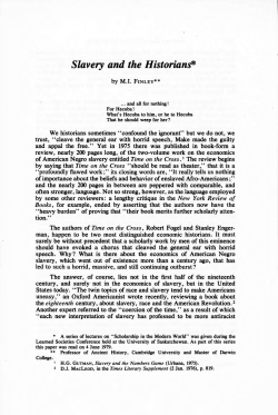 Slavery and the Historians - Histoire sociale / Social History