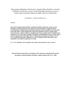 Bioeconomic Modeling of the Invasive Aquatic Plants Hydrilla