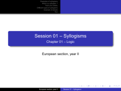 Session 01 &ndash; Syllogisms - Section euro Maths/Anglais