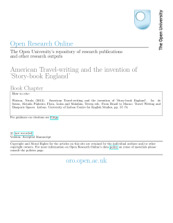 American Travel-writing and the invention of`Story