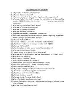 CHAPTER FOUR STUDY QUESTIONS 1) Why was the election of