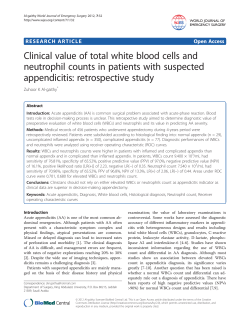 Clinical value of total white blood cells and neutrophil counts in
