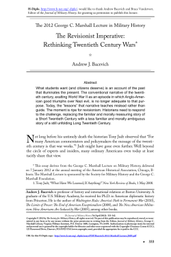 The Revisionist Imperative: Rethinking Twentieth Century Wars