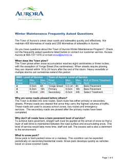 Winter Maintenance Frequently Asked Questions