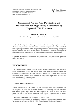 Compressed Air and Gas Purification and Fractionation for High