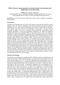 Effect of narrow opener geometry on lateral surface soil