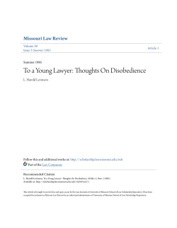 To a Young Lawyer: Thoughts On Disobedience