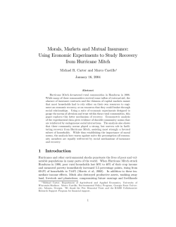 Morals, Markets and Mutual Insurance: Using Economic