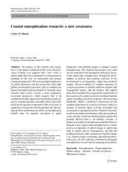 Coastal eutrophication research: a new awareness