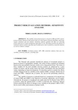 PROJECT RISK EVALUATION METHODS