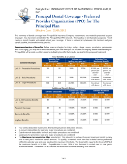 Principal Dental Coverage - Preferred Provider Organization (PPO