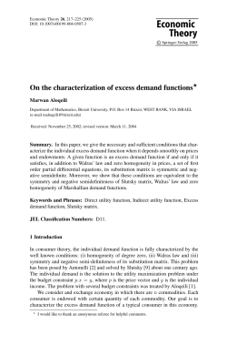 On the characterization of excess demand functions