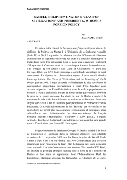 samuel philip huntington`s `clash of civilizations` and