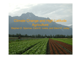 Climate Change and High Latitude Agriculture