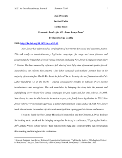 Economic Justice for All - New Jersey Studies