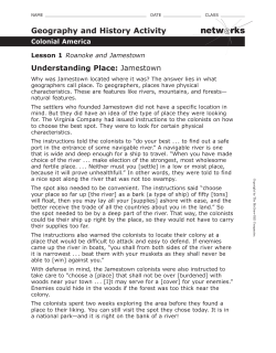 geography and history jamestown