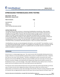 (pap) testing - UnitedHealthcare Online