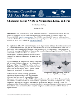 Challenges Facing NATO in Afghanistan, Libya, and Iraq
