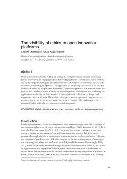 The visibility of ethics in open innovation platforms