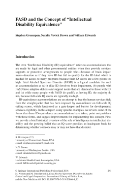 FASD and the Concept of &ldquo;Intellectual Disability Equivalence&rdquo;