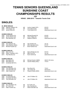 singles - Tennis Seniors Australia
