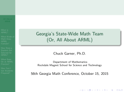 Or, All About ARML - The ROCKDALE MATHEMATICS COMPETITION