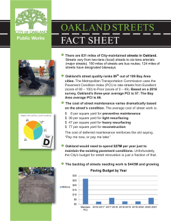 oakland streets fact sheet