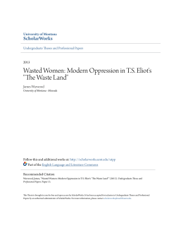 Wasted Women: Modern Oppression in T.S. Eliot`s "The Waste Land"