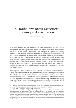 Allawah Grove Native Settlement: Housing and - ANU Press