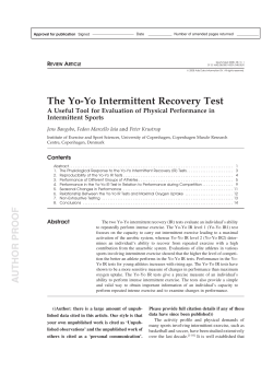 The Yo-Yo Intermittent Recovery Test