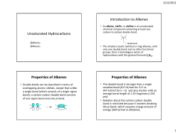 Lect 7a Unsaturated Hydrocarbons