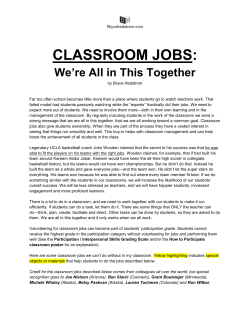 classroom jobs - Bryce Hedstrom