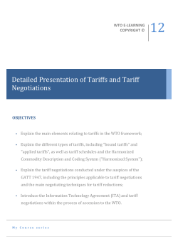 Detailed Presentation of Tariffs and Tariff