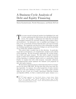 A Business Cycle Analysis of Debt and Equity Financing