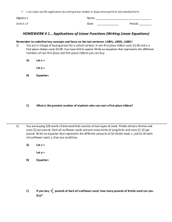 Applications - Writing Linear Equations