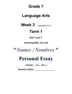 "Names / Nombres " Personal Essay - Amin Ahmed