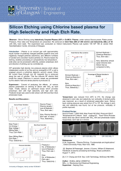 Silicon Etching using Chlorine based plasma....