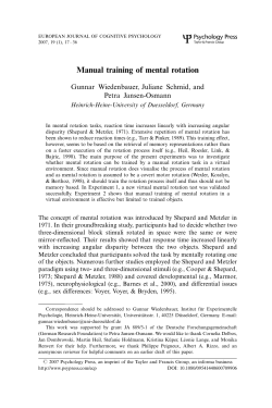 Manual training of mental rotation