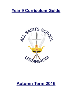 Autumn Term 2016 - All Saints School, Lessingham