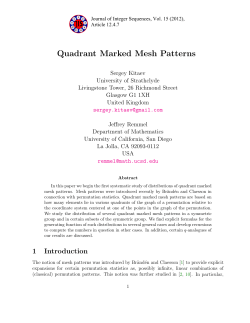 Quadrant Marked Mesh Patterns