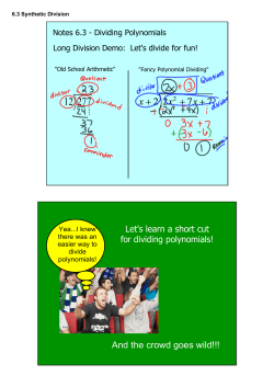 6.3 Synthetic Division