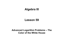 Algebra III Lesson 59