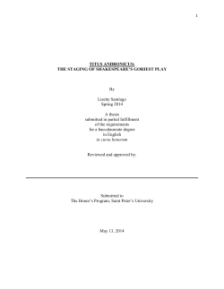 titus andronicus - Saint Peter`s University Digital Repository