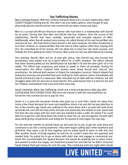 Sex Trafficking Stories
