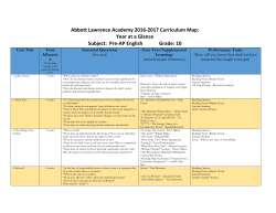 Abbott Lawrence Academy 2016-2017 Curriculum Map: Year at a