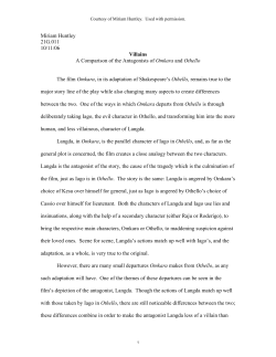 Miriam Huntley 21*.011 10/11/06 Villains A Comparison of the