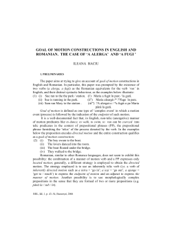 goal of motion constructions in english and romanian. the case of