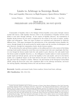 Limits to Arbitrage in Sovereign Bonds