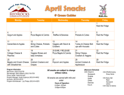 Monday Tuesday Wednesday Thursday Friday 1 Raid the Fridge 4